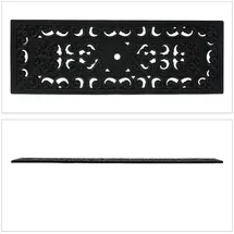Relaxdays Stufenmatte Gummi, rechteckig, Treppenauflage innen & außen, 75 x 25 cm, Ornamente, Anti-Rutsch-Matte, schwarz