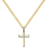 HOPLO Kreuzanhänger Anhänger Kreuz 585 Gold mit Kette 2,6 mm 585 Gold, Made in Germany