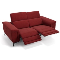 Sofanella 2-Sitzer Stoff Amaro, Relaxsofa, Designsofa, Designer Couch, Italienisches Sofa, 2er Sofa rot