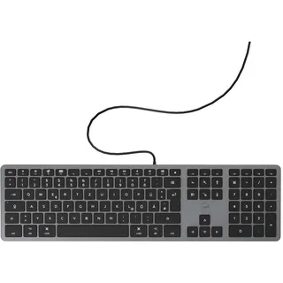 MOBILITY LAB ML311883 wired Tastatur mit dem Deutschen QWERTZ Tastaturlayout für Mac – Schwarz/Grau