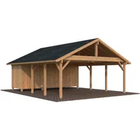 Palmako Carport Robert 40,6 m2 - hellbraun tauchgrundiert