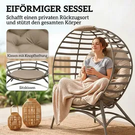 Outsunny Papasansessel Gartenstuhl 118 x 75 x 139 cm orange/khaki 2 St.