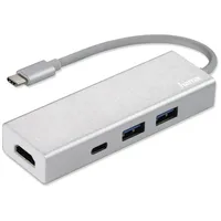 Hama USB-3.1-Type-C-Hub 1:3 "Aluminium", 2x USB-A, USB-C, HDMI