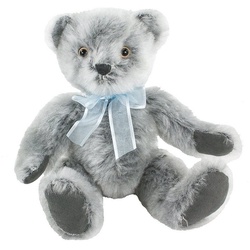 Teddys Rothenburg Kuscheltier »Teddybär 20 cm sitzend grau mit hellblauer Schleife Uni-Toys«