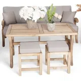 aea Stilvolle Set Gartenmöbel Sofa 3 Sitzer 4-tlg. Grau