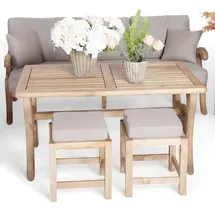aea Stilvolle Set Gartenmöbel Sofa 3 Sitzer 4-tlg. Grau