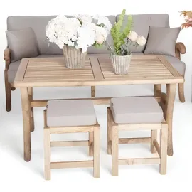 aea Stilvolle Set Gartenmöbel Sofa 3 Sitzer 4-tlg. Grau