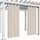 OEM Fertige, Wasserdichte Gartengardinen 155 X 230 cm Mit Ösen Hellbeige, Mit Ringen