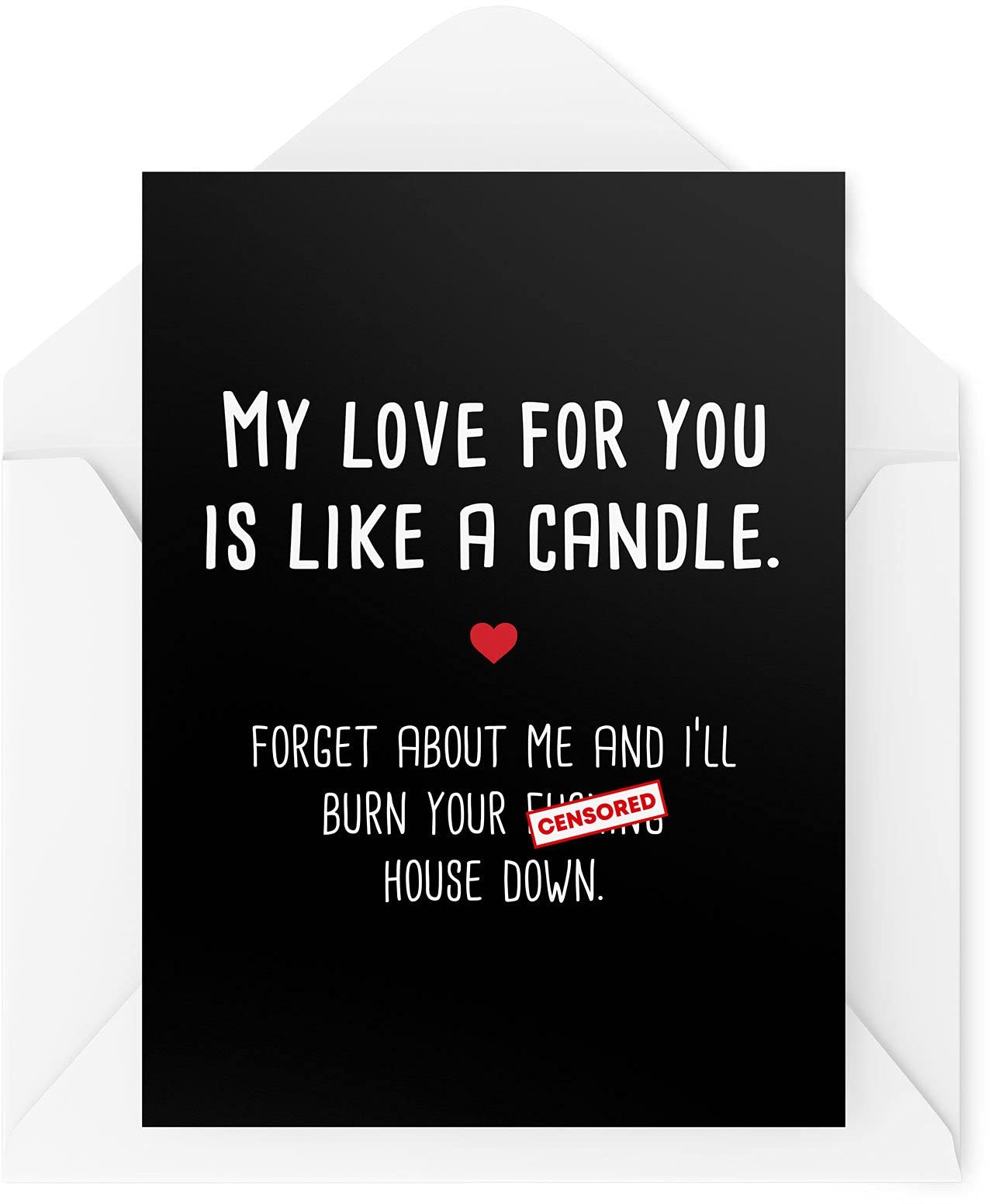 Lustige Valentinstags-Geburtstagskarten, Love for You is Like A Candle, Scherz für Freund, Ehemann, Verlobte, Freundin, Partner, CBH408