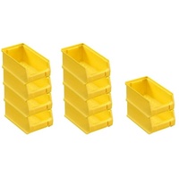 SparSet 10x Gelbe Sichtlagerbox 2.0 | HxBxT 7,5x10x17,5cm | 0,8 Liter | Sichtlagerbehälter, Sichtlagerkasten, Sichtlagerkastensortiment, Sortierbehälter