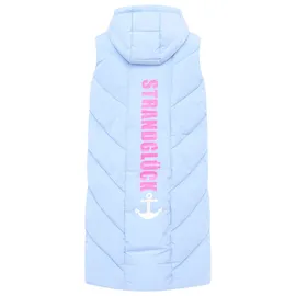 Zwilling Zwillingsherz Steppweste »"Strandglück"« Doppel-Zipper, Kontrastdetails, Eingrifftaschen, modisch, knielang, blau