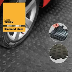 ArtPlast - Abschluss für Tenax Rombo Kunststofffliese 48x5 cm; weiblicher Abschluss in Schwarz
