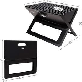 Aktive Tragbarer Klappgrill schwarz