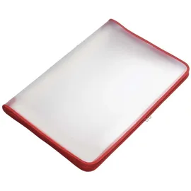 FolderSys Transparent-Portfolio, A3, rot, Folie matt, mit Textil-Reißverschluss