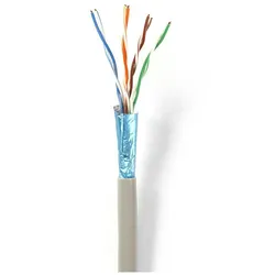 Nedis Netzwerk-Kabel Rollen - CAT5e - Solid - U/UTP - Kupfer - 305.0 m - Innenbereich - Rund - PVC - Grau - Kartonverpackung