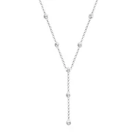 Elli Y-Kette Kreis Geo Kristalle 925 Silber Ketten Damen