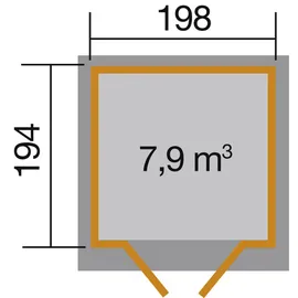 Weka Gartenhaus 325 A 1,98 x 1,94 m lasiert