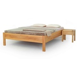 Natur24 Einzelbett Einzelbett Liva 120x200 Metallfrei Buche ohne Kopfteil braun