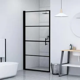 vidaXL Duschtür Hartglas 100 x 178 cm Schwarz