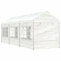 Pavillon mit Dach Weiß 6,69x2,28x2,69 m Polyethylen