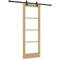 vidaXL Haustür Schiebetür ORKDAL Natürlich und Schwarz 73,5 x 198,5 cm (1-St) schwarz