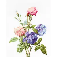 Luca-S B2349 Blumenstrauß mit Rosen Kreuzstichset, Baumwolle, mehrfarbig, 19x25cm