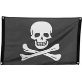 Boland 74162 - Fahne Pirat, Größe 60 x 90 cm, Polyester, Totenkopf, Flagge, Banner, Wanddekoration, Hängedekoration, Kindergeburtstag, Mottoparty, Karneval, Halloween