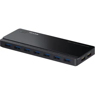 TP-Link USB 3.0 7-Port Hub mit 2 Ladeanschlüssen, USB 3.2 Gen 1 (3.1 Gen 1) Micro-B, USB 3.2 Gen 1 (3.1 Gen 1) Type-A, 5000 Mbit/s, Schwarz, 1 m, USB - Schwarz
