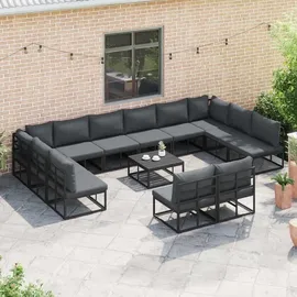 vidaXL Garten-Sofa-Set 12-tlg. schwarz
