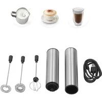 Elektrischer Milchaufschäumer – Frother Max – Mx100 – Tragbarer, Per Usb Aufladbarer Elektrischer Milchaufschäumer Mit 3 Austauschbaren Düsen – Abs Und Edelstahl, 25,6 Cm (10 Zoll), Schwarz