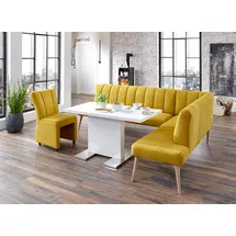 exxpo - sofa fashion Costa 197 x 92 x 265 cm Struktur langer Schenkel links mustard