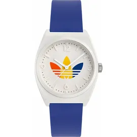 adidas Uni Uhr PROJECT TWO GRFX Kunststoff weiss AOST24070 - Blau
