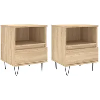 VidaXL Nachttische 2 Stk Sonoma-Eiche 40x35x50 cm Holzwerkstoff