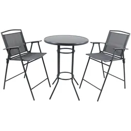 AMBIA GARDEN Gartenbar-Set Garlos 3-tlg. Anthrazit