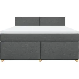 vidaXL Boxspringbett mit Matratze Dunkelgrau 180x200 cm Stoff