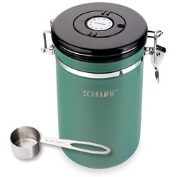Schramm Kaffeedose Schramm® Kaffeedose 1800 ml in 10 Farben mit Dosierlöffel Höhe: 19cm Kaffeedosen Kaffeebehälter aus Edelstahl grün