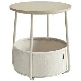 VASAGLE Beistelltisch rund Cremeweiß Spanplatte 45 x 45 x 51 cm