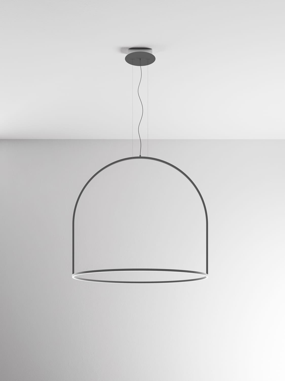 Einzigartige LED Hängeleuchte U-light Axo Light - 120 cm, Anthrazitgrau