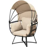 Garden Pleasure Loungesessel DELOS beige, schwarz Metall