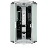 AcquaVapore Dampfdusche Duschtempel Sauna Dusche Duschkabine D46-13M3-EC 90x90 c - Schwarz