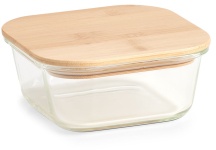 Zeller Vorratsbehälter, Glas, mit Bambusdeckel, Moderne Lunchbox mit Bambusdeckel, Fassungsvolumen: 680 ml