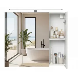 VASAGLE Spiegelschrank 70 cm weiß