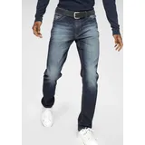 H.I.S. H.I.S Straight-Jeans »DIX« gerade Beinform, niedrige Leibhöhe, Used-Waschung Gr. 40, Länge 36, blau Herren, Straight Fit Jeans