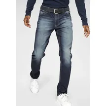 H.I.S. H.I.S Straight-Jeans »DIX« gerade Beinform, niedrige Leibhöhe, Used-Waschung Gr. 40, Länge 36, blau Herren, Straight Fit Jeans