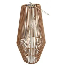 Formano Laterne Rattan 55 cm 3 LED Birnen Solar Dämmerungssensor braun