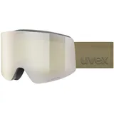 Uvex Provoqe FM Skibrille, black matt, mirror platin/green one size
