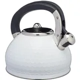 Kitchen Craft Lovello Wasserkessel als Wasserkocher Induktion aus Edelstahl in Weiß und 2,5 l Füllmenge