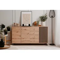 Möbelando Sideboard Medan 51C in Artisan Oak/Anthrazit. Abmessungen (BxHxT)