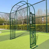 Wetsfgdg Rosenbogen Metall,Gartenbogen aus Metall Rankenmuster, wetterfest und stabil für Kletterpflanzen, Balkon, HochzeitDunkelgrün-B-L180xW40xH230cm