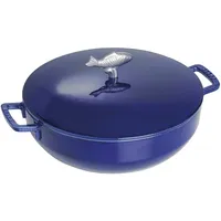 Staub Fisch Cocotte Bräter 28 cm rund dunkelblau